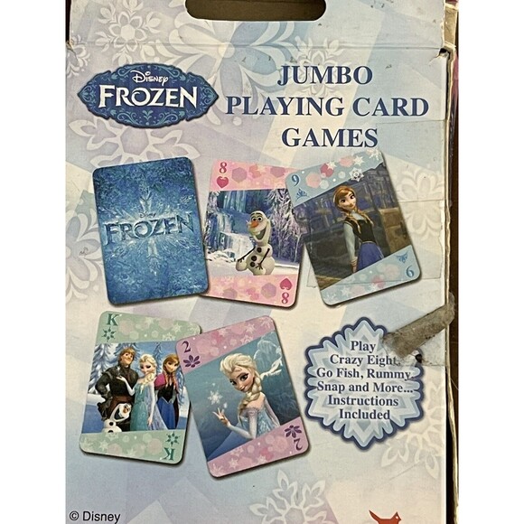 Disney FROZEN PLAYING CARDS Anna & Elsa JUMBO  Kids Childrens Card Game Deck 54 - Picture 4 of 12